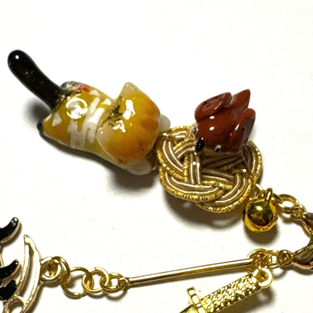 ☆水引・雷・滅チャーム・雀・善逸なりきりニャンコ・刀・チャーム・キーホルダー☆