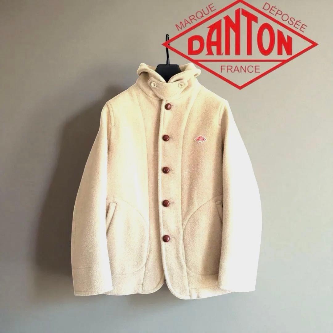 美DANTONフード付きウールジャケット ベージュ ウールモッサ 36M DANTON