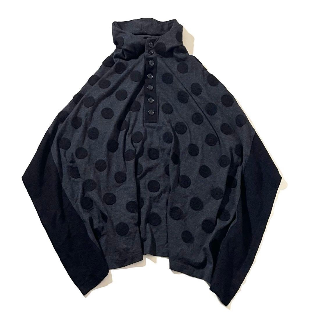 希少 90年製 トリココムデギャルソン 上質 ウール 変形 デザイン ポロニット tricot COMME des GARCONS(トリココムデギャルソン) 02AW Flower lace