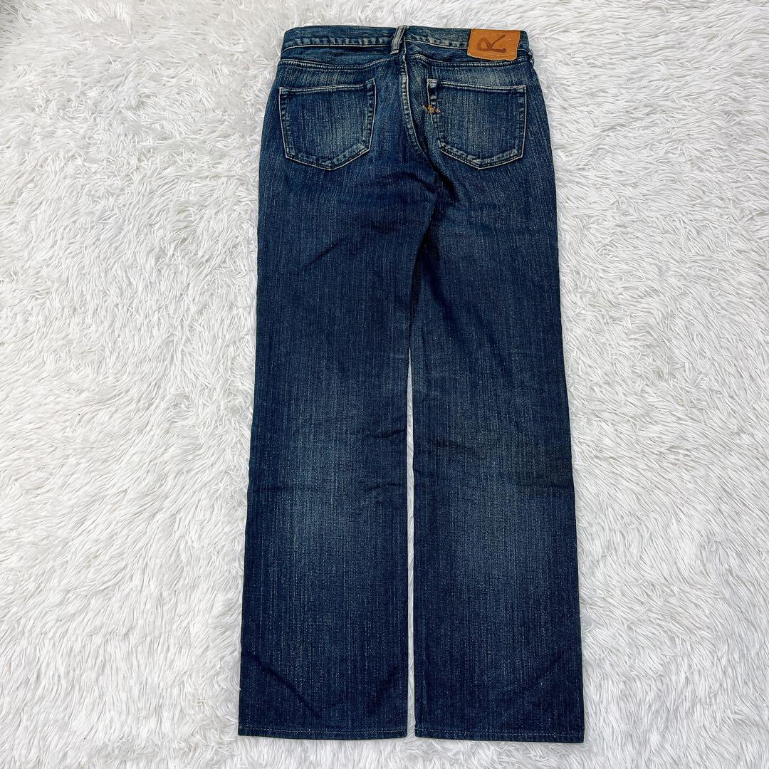 【美品】45R デニム ジーンズ ストレート 革パッチ 28
