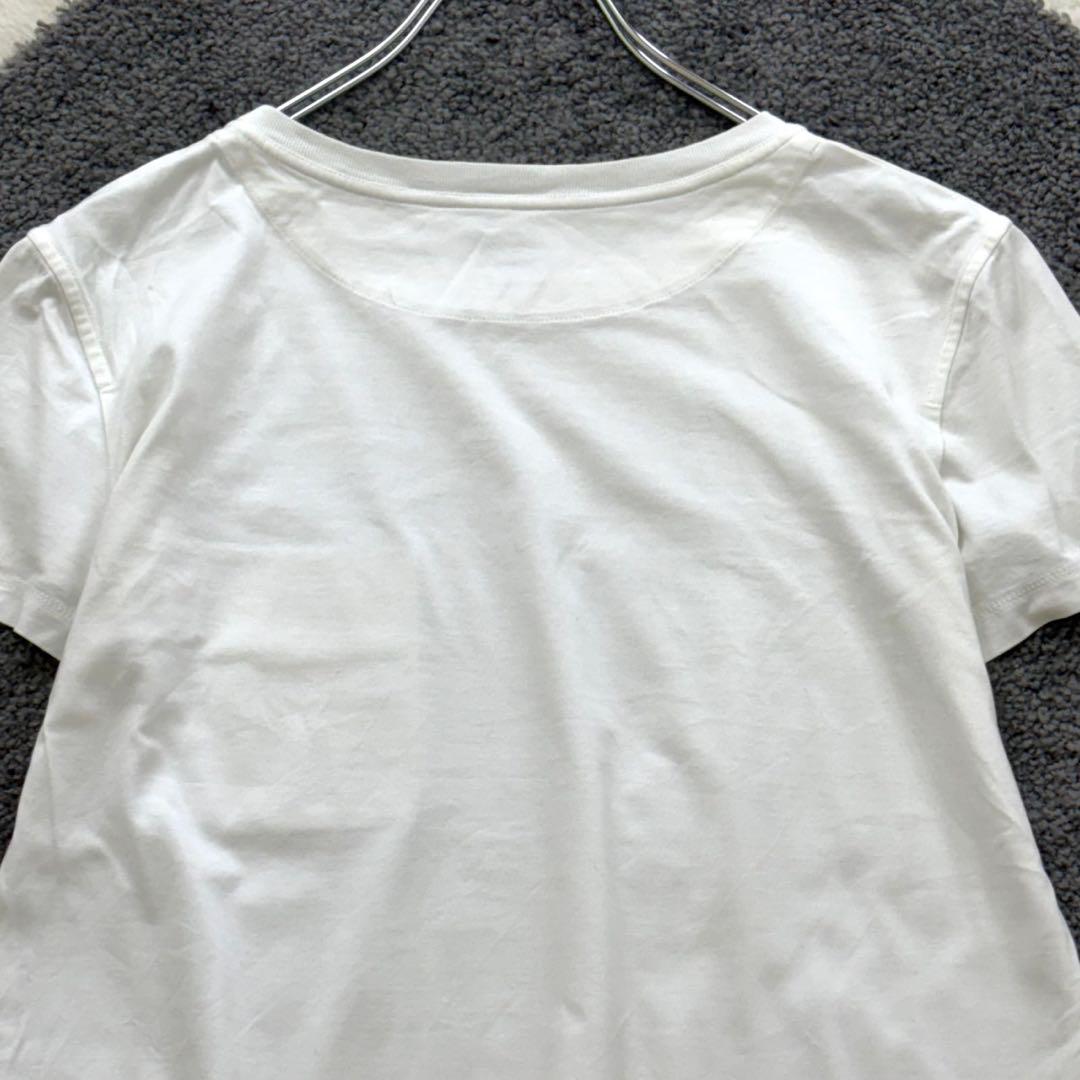 エルメス【38】白 半袖Tシャツ 刺繍ポケット