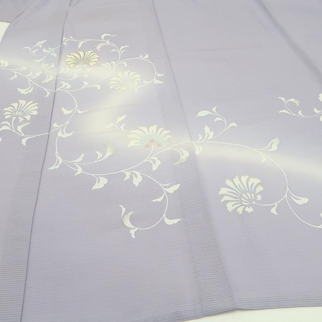 新品 絽 金駒刺繍 唐花 夏着物 正絹 仕付け糸付トールサイズ