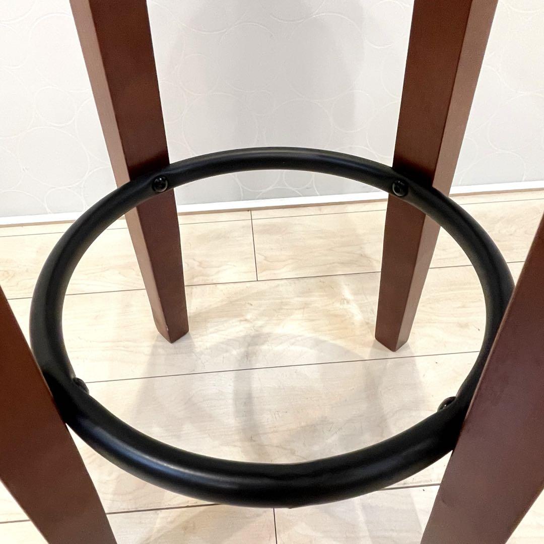 【美品】スツール チェア ハイスツール 椅子 チェア 丸型 天然木 スチール