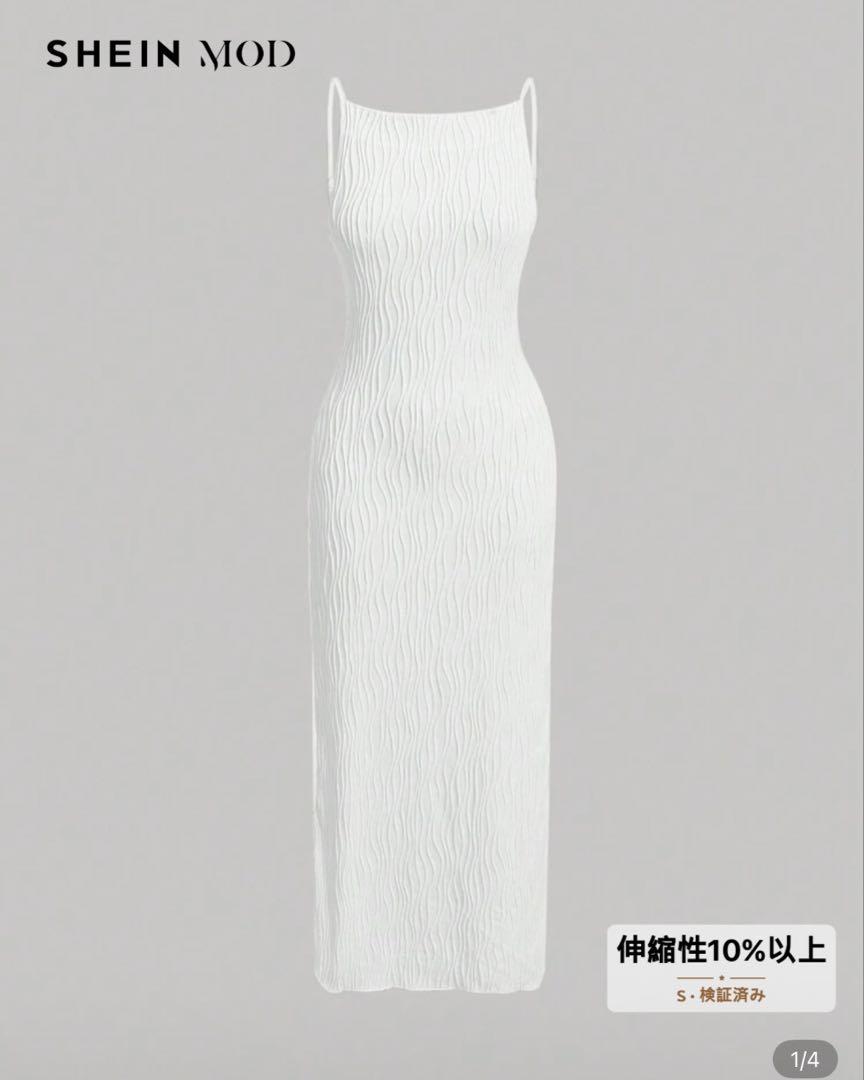 SHEIN MOD ホワイト キャミワンピース S - メルカリ