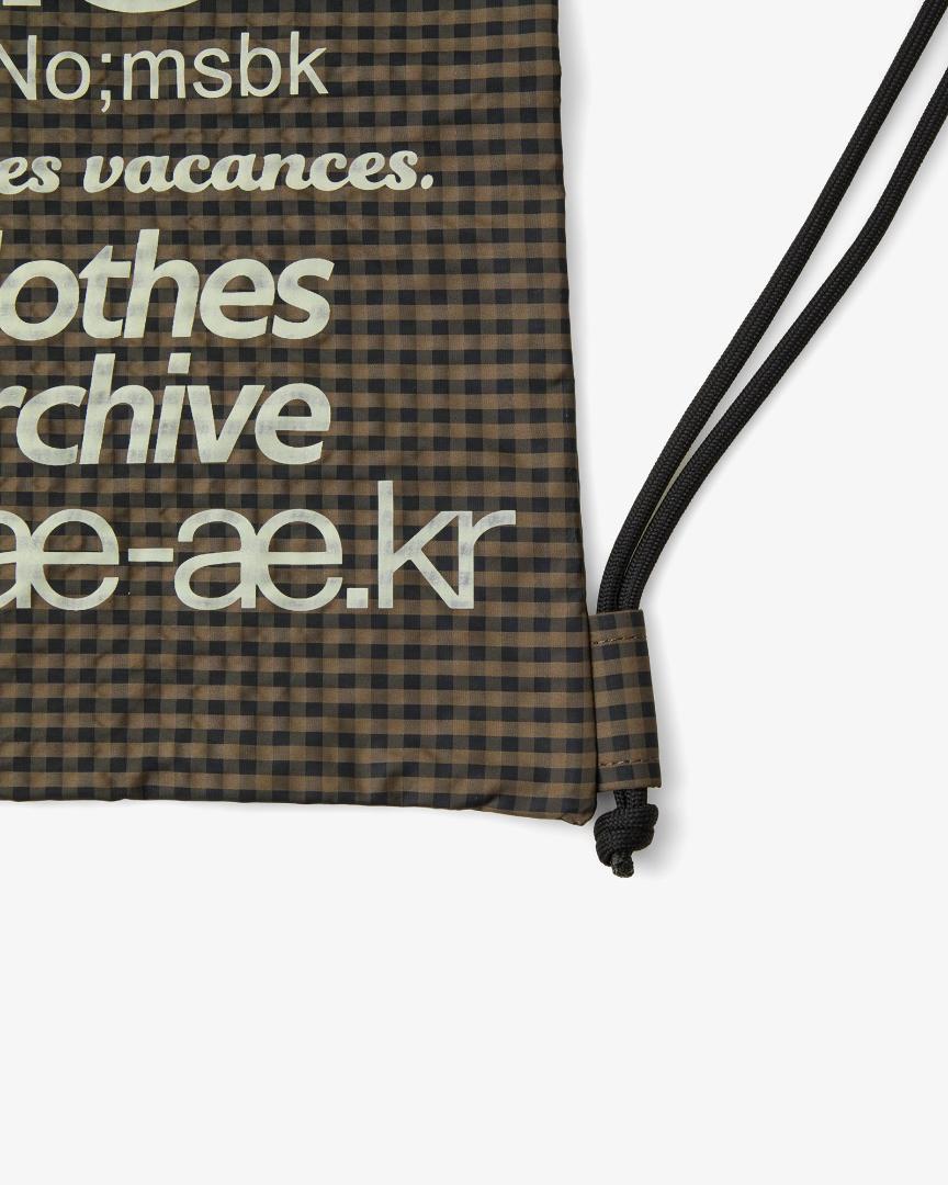 新品正規品aeae ナップサック リュック ブラウン・チェック柄 韓国