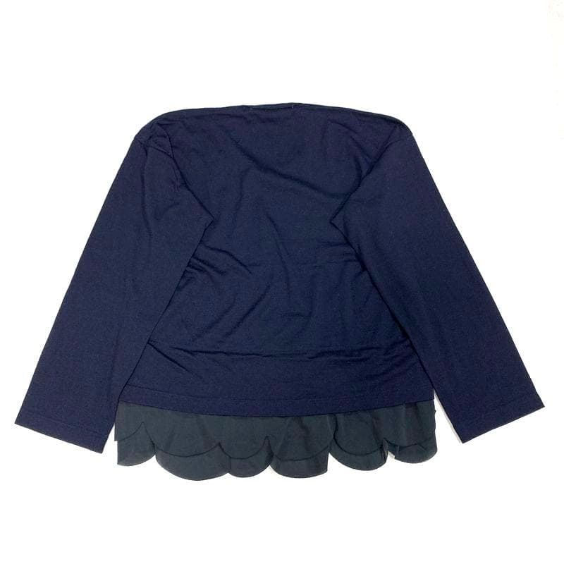 コムコム コムデギャルソン スカラップ フリル 装飾 ニット カットソー XS