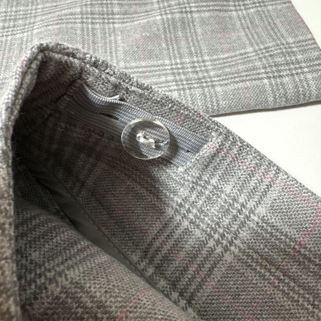 ②ZARA キッズ 新品 チェック柄オーバーサイズブレザー スカート120スーツ