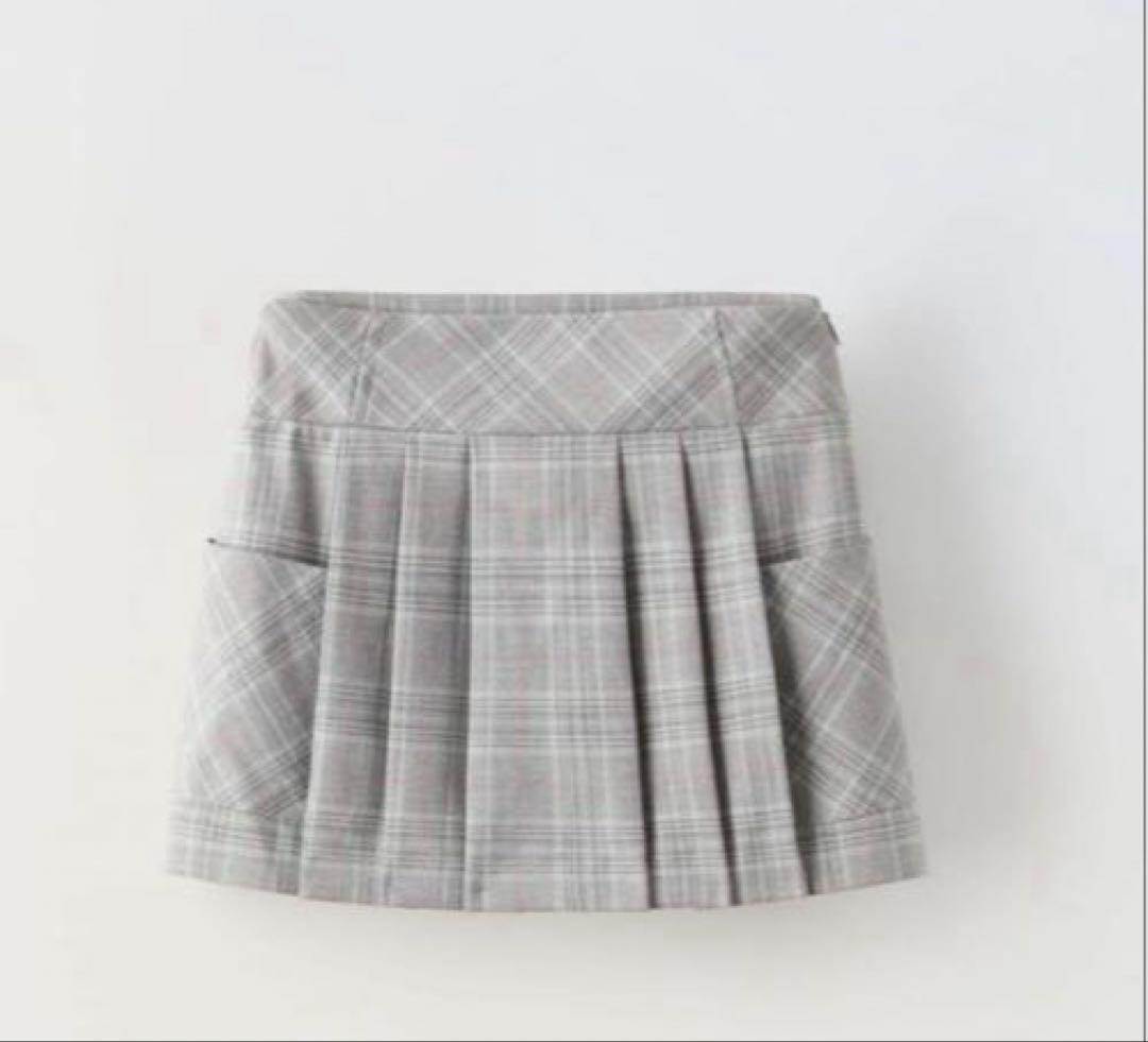 ②ZARA キッズ 新品 チェック柄オーバーサイズブレザー スカート120スーツ