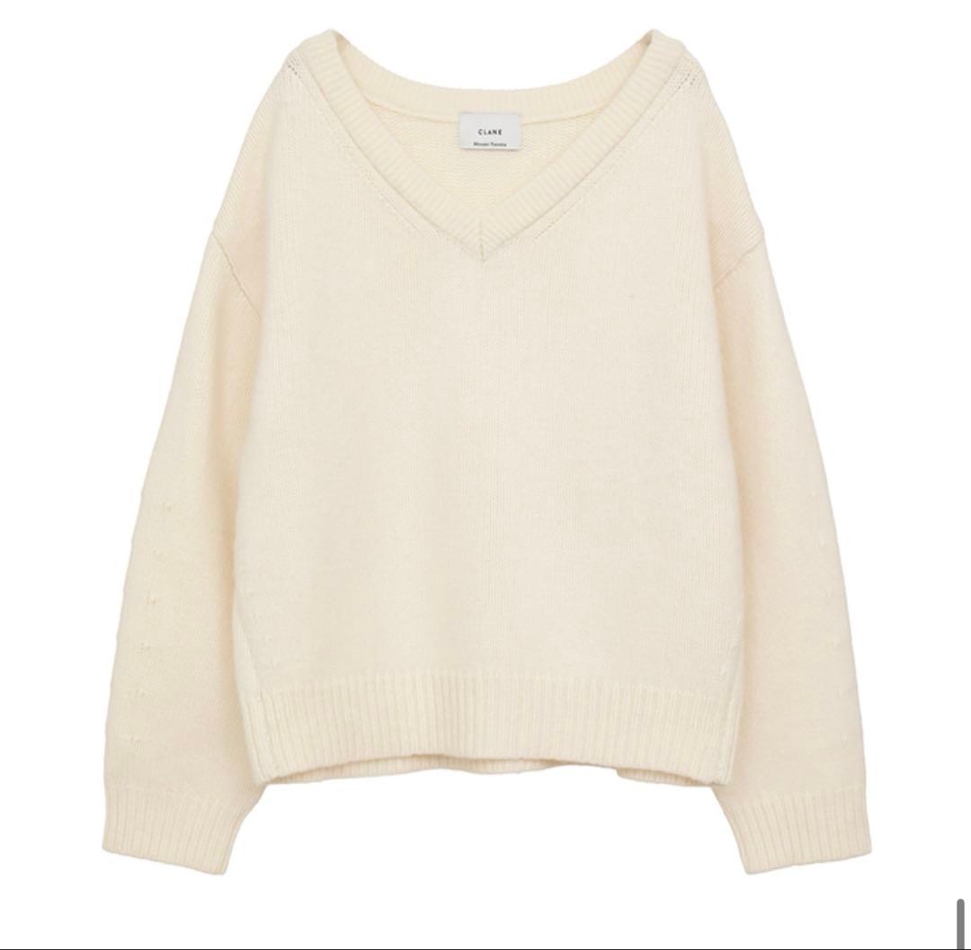 CLANE V NECK KNIT トップス SAX サイズ2