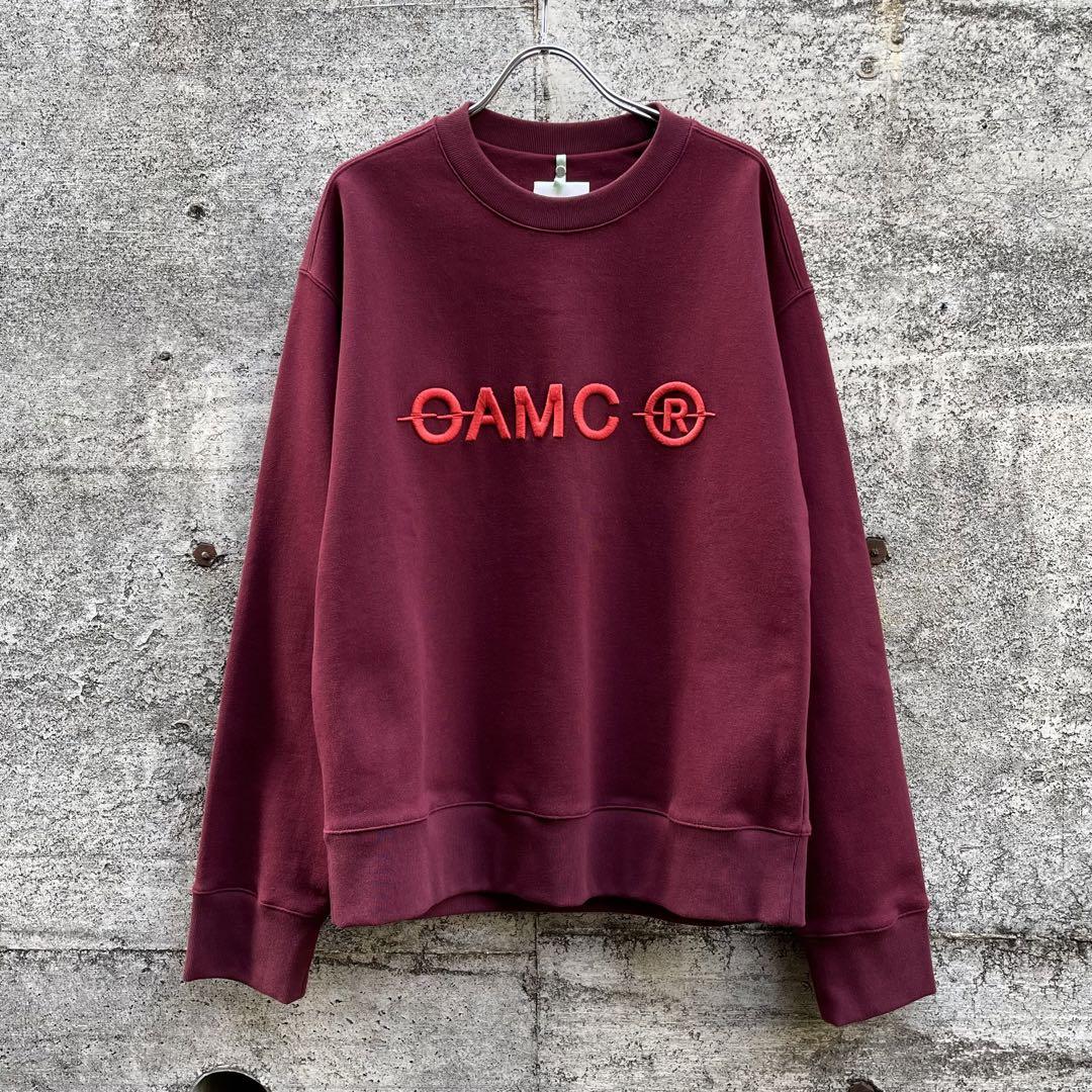 oamc ロゴ刺繍 スウェット トレーナー S バーガンディー オーエーエムシー