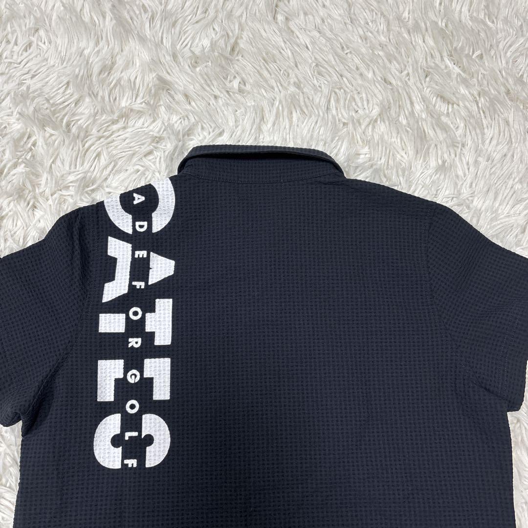 【美品】パーリーゲイツ　半袖ポロシャツ　ネイビー　近年モデル　0