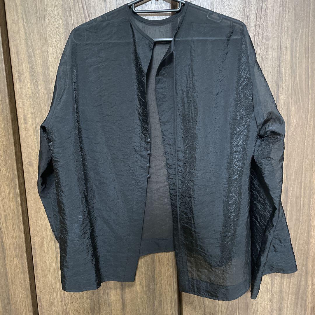 FRAMeWORK ブラックシアー長袖シャツ