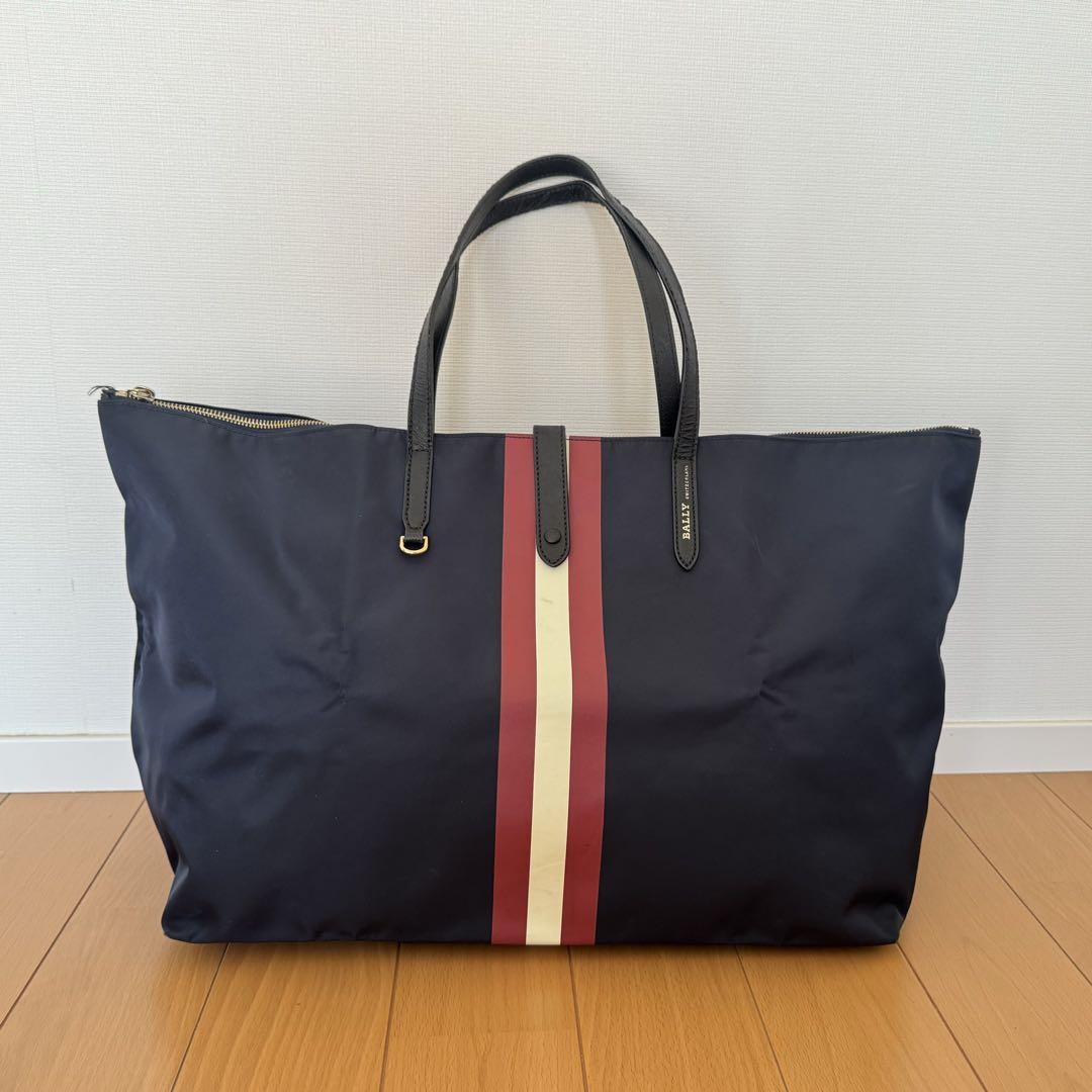 BALLY・バリー・トートバッグ・ミニポーチ付 新品限定 BALLY バリー 本革 キャンバス ロゴ 2way ショルダー
