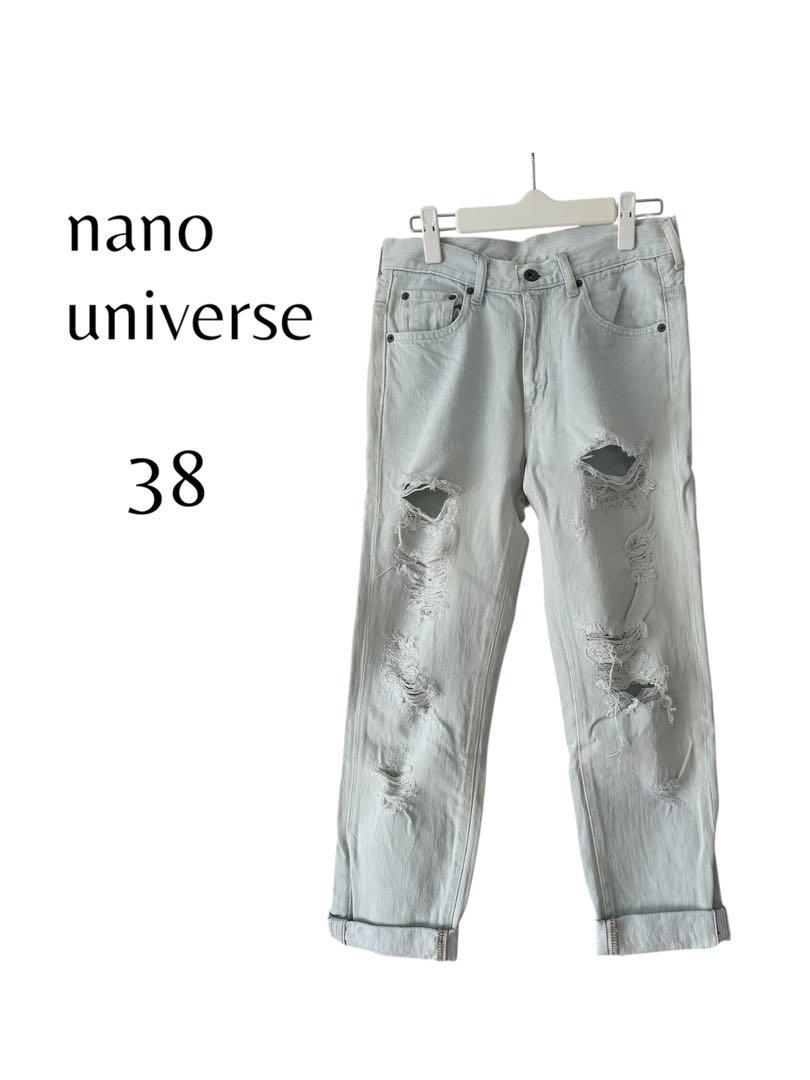 nano universe ナノユニバース ダメージデニム パンツ 38