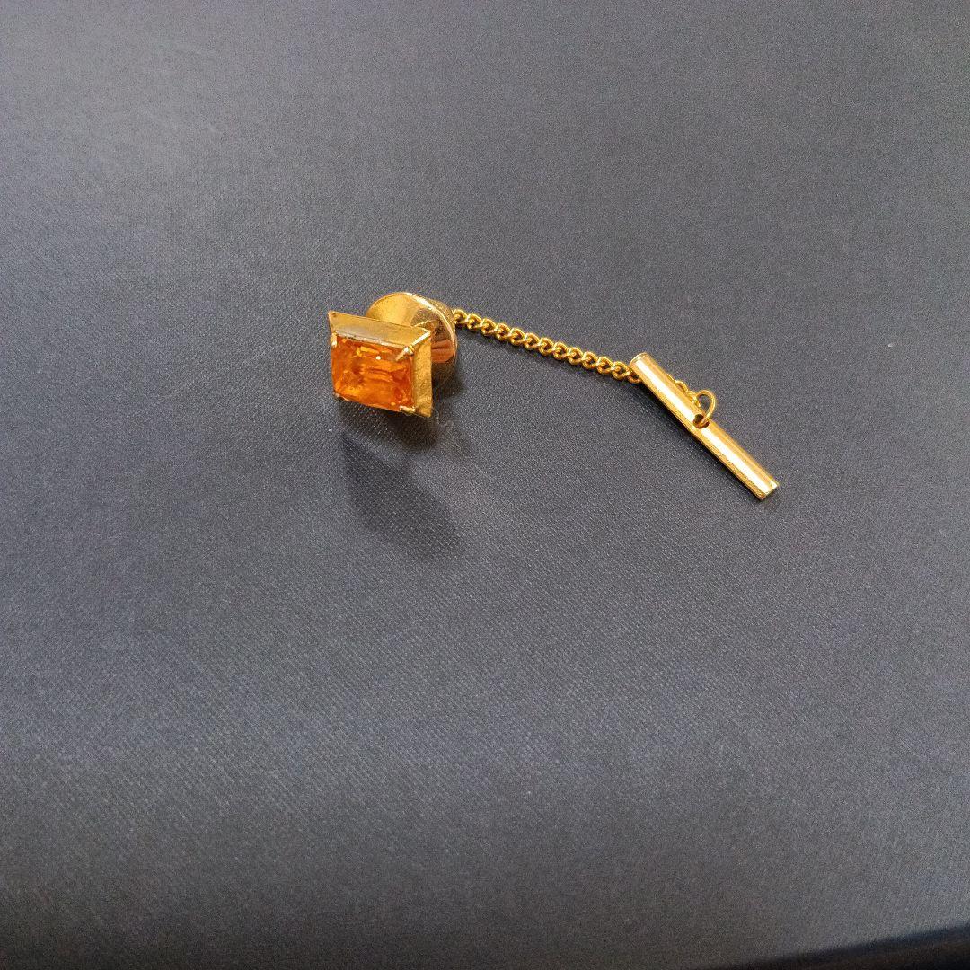 18K　タイピン　ネクタイピン　アクセサリー　18金　トパーズ　シトリン