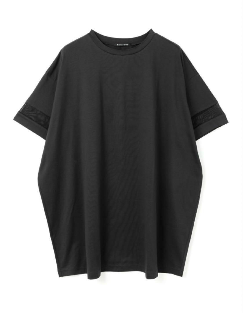 ミズイロインドmizuiro ind メッシュスリーブチュニックワンピース美品