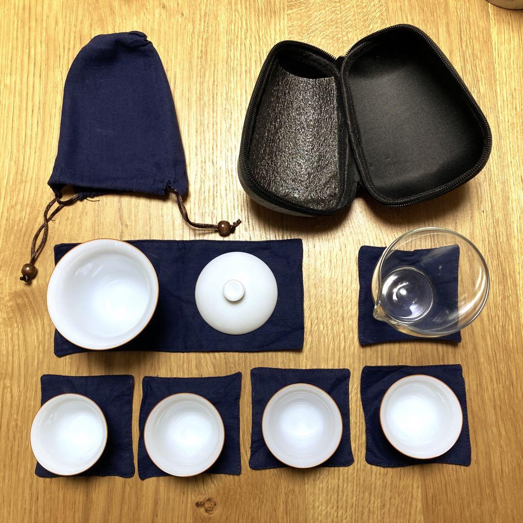 屋外　携帯　茶器セット　ソロキャンで雰囲気のある茶器でお茶を飲めます。