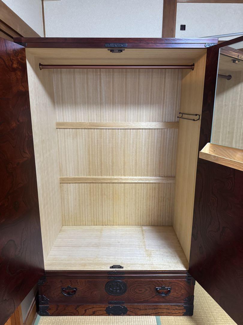 IWAYADO 岩谷堂　洋服箪笥　タンス 拭漆塗り　南部鉄器金具