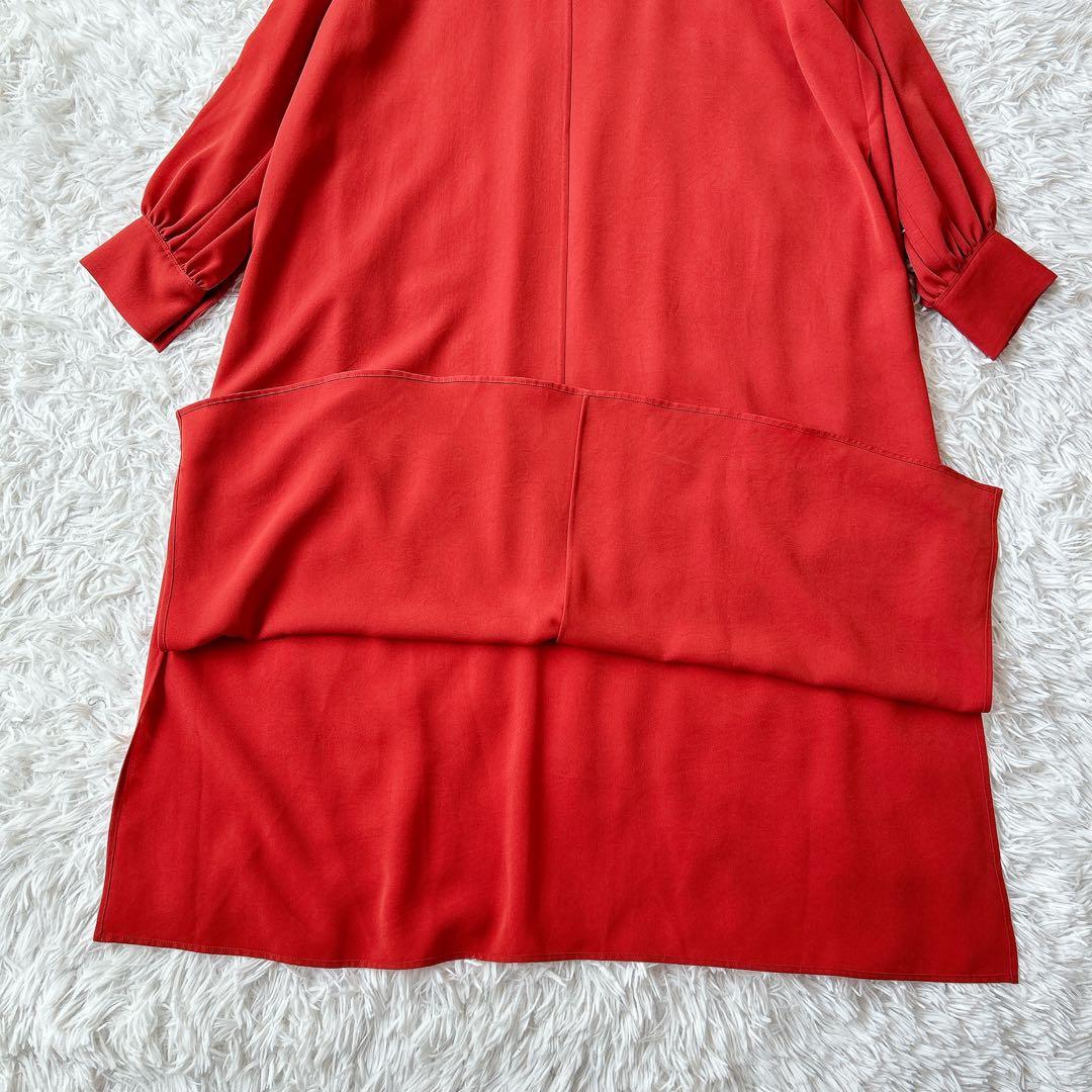 美品 Ballsey 2022 ロングワンピース ハイカウントサテン ティアード