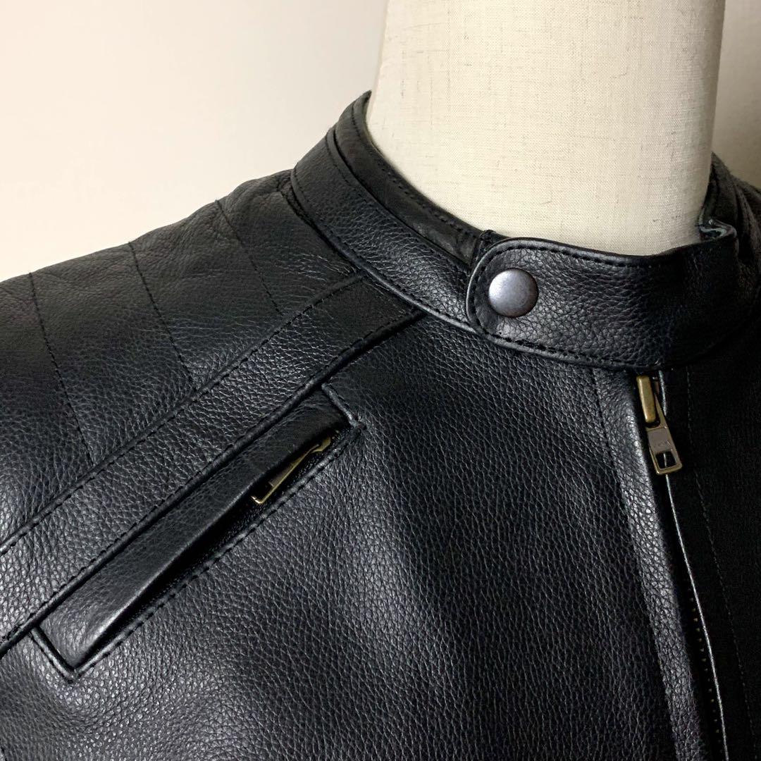 【未使用タグ付き】GOOD LUCK レザー　ライダース　バイカージャケット L