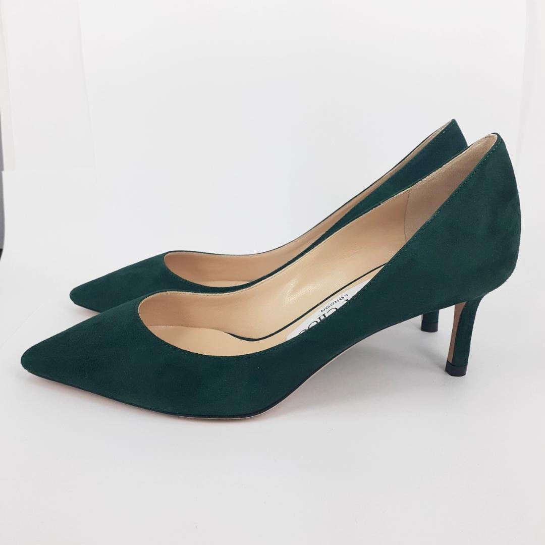 正規品! 最後1点ジミー チュウ パンプス ロミー85 スエード ポースリン