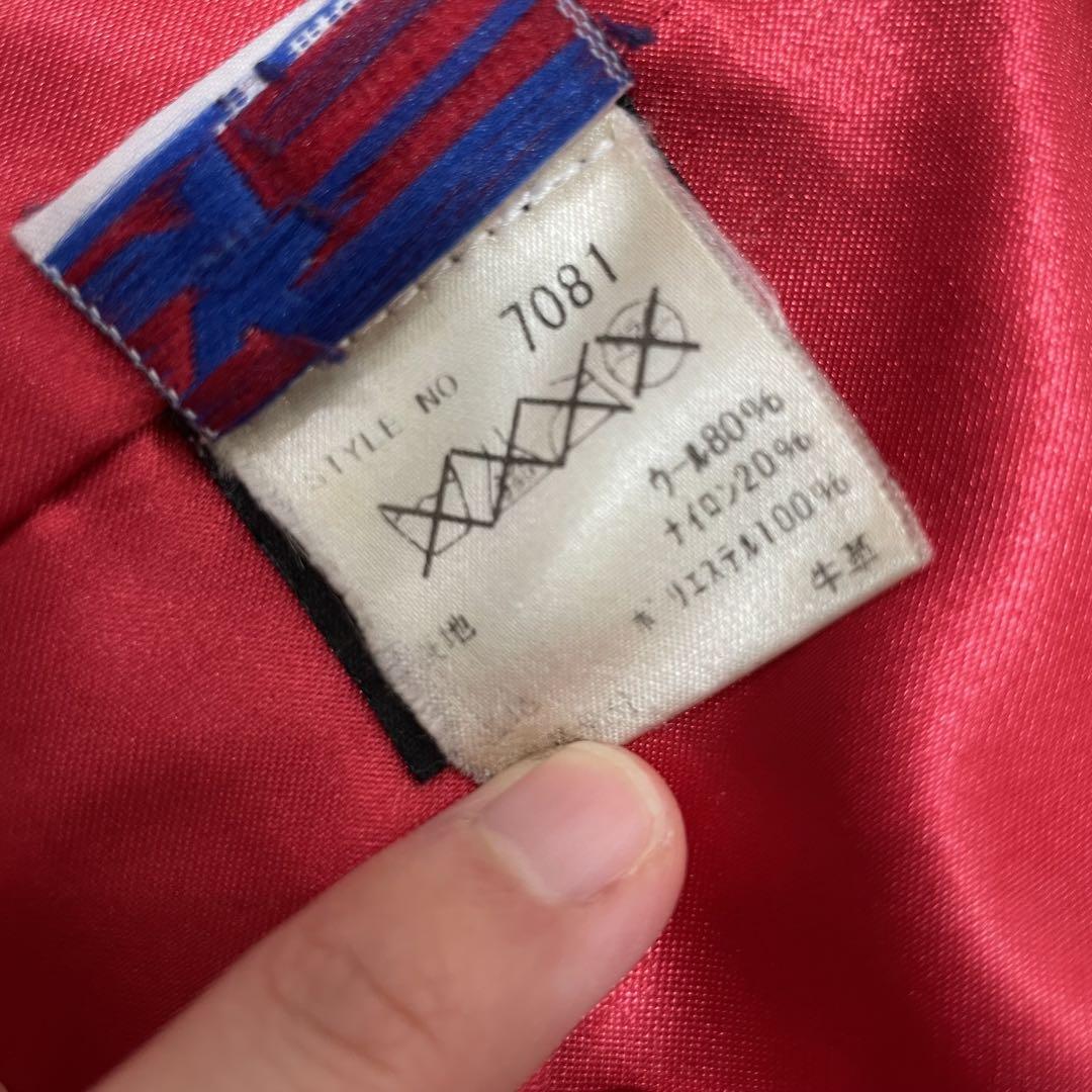【美品】ショット　ピーコート　レザーパイピング ブラック L 裏地レッド