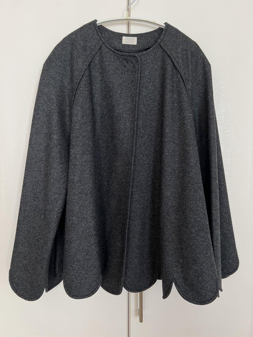 新品未使用　cygne スカラップケープ　グレー