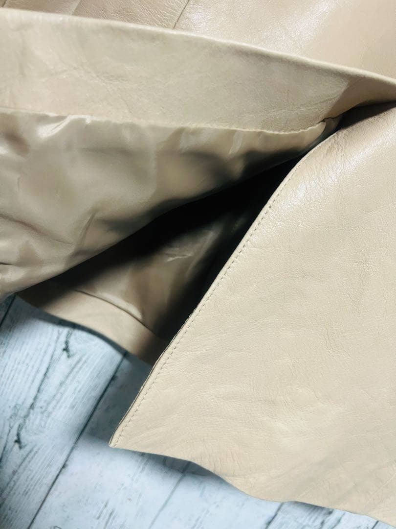 HORN WORKS レザーテーラードジャケット アイボリー ホーンワークス 美 HORN WORKS レザーテーラードジャケット アイボリー ホーンワークス 美