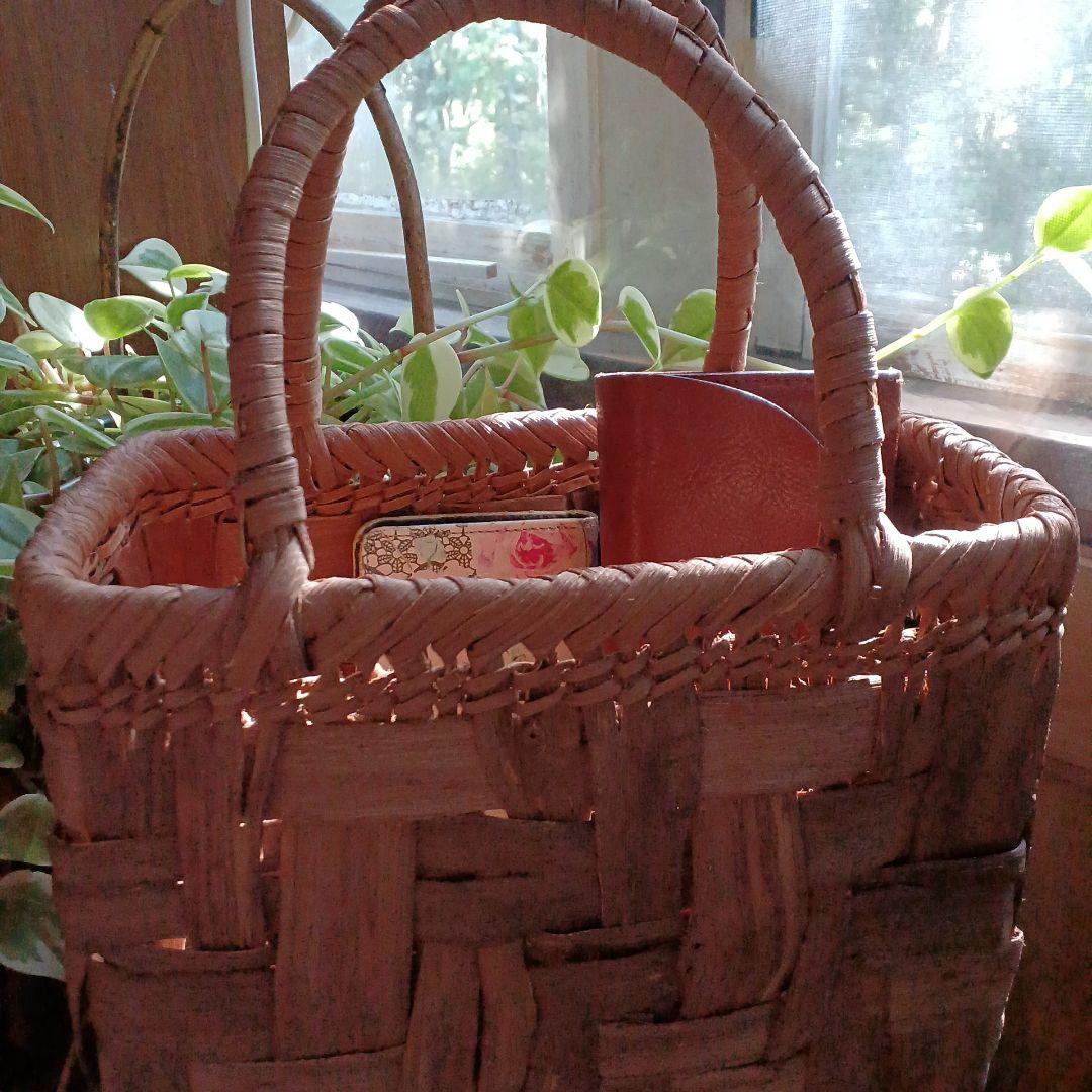 小さい国産山葡萄かご 太ひご新品、♥ WWW_MORNINGWALKER_COM
