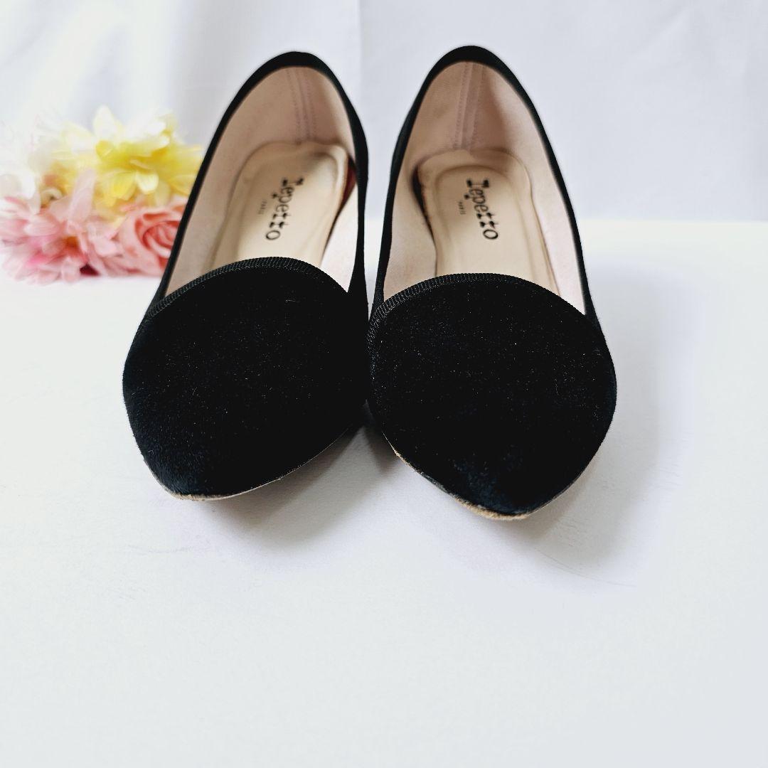 【美品】Repetto　スエードポインテッドトゥ　パンプス　黒　サイズ36