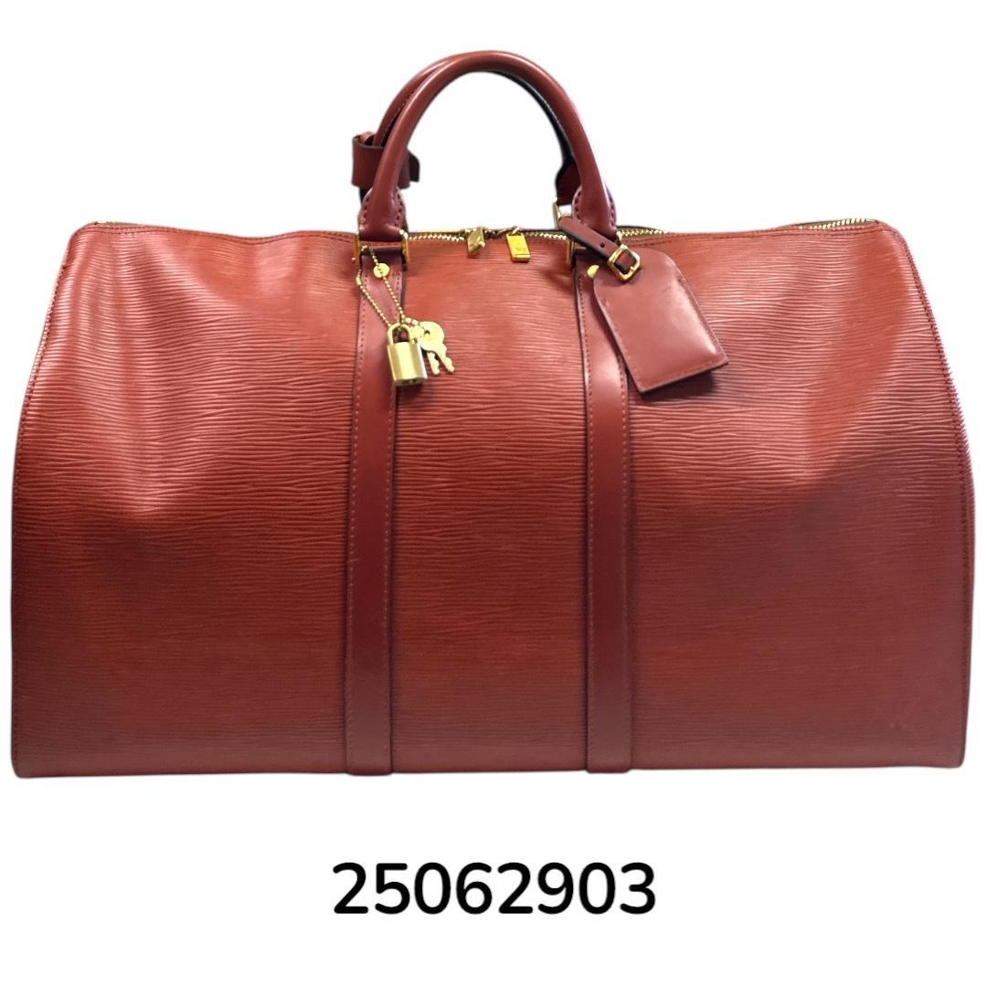 【新品未使用】 エピレザー ボストンバッグ レッド