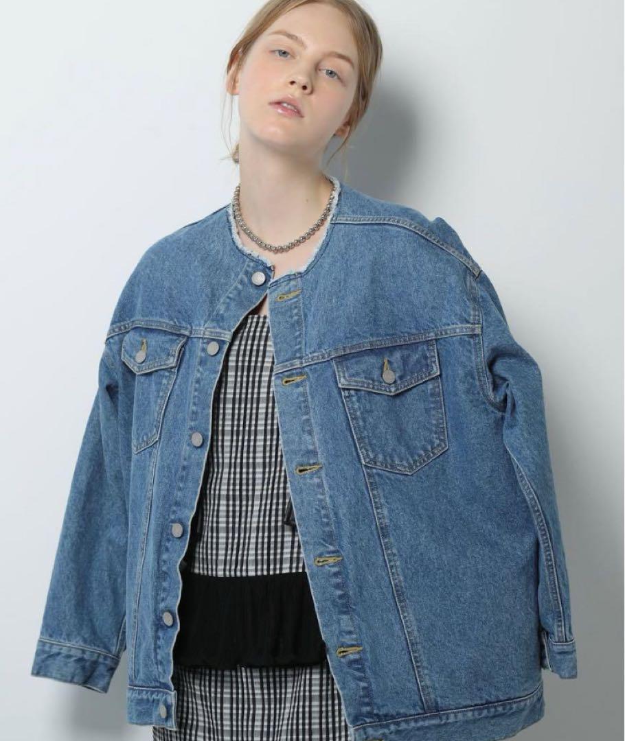 最安価格 美品Baybee no collar denim JK（インディゴ） ジャケット・アウター