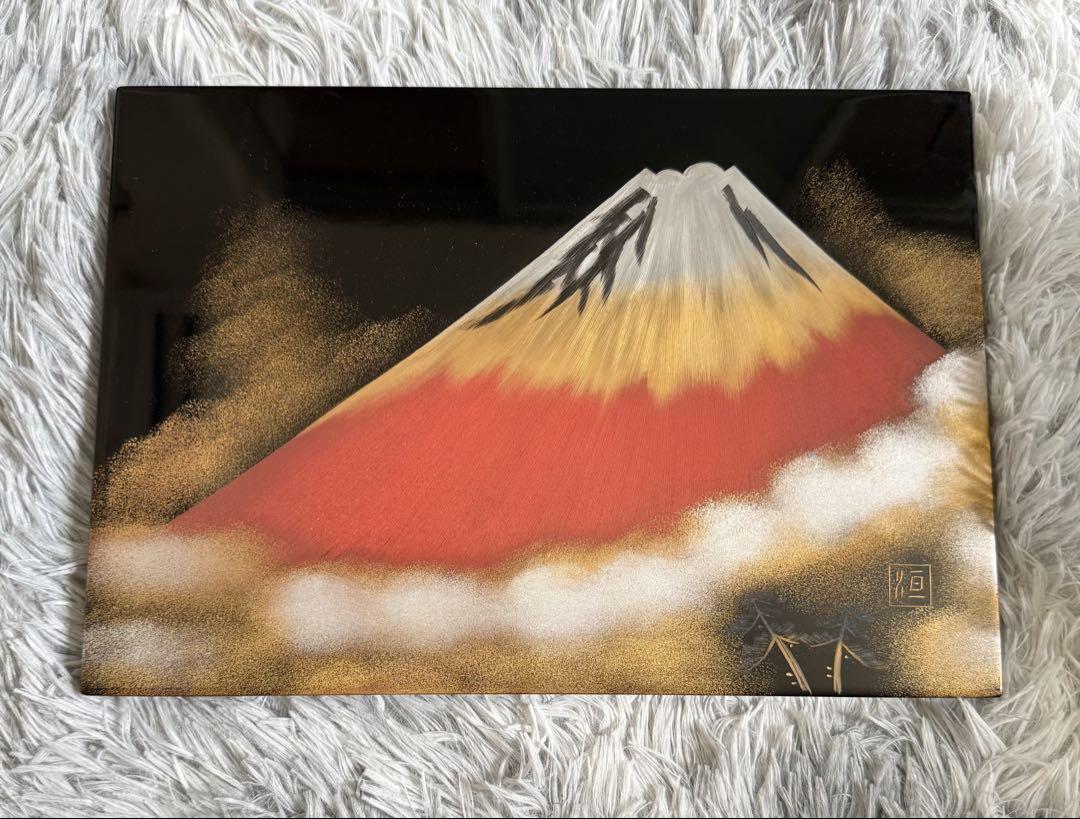 赤富士☆浮世絵風☆木製アート