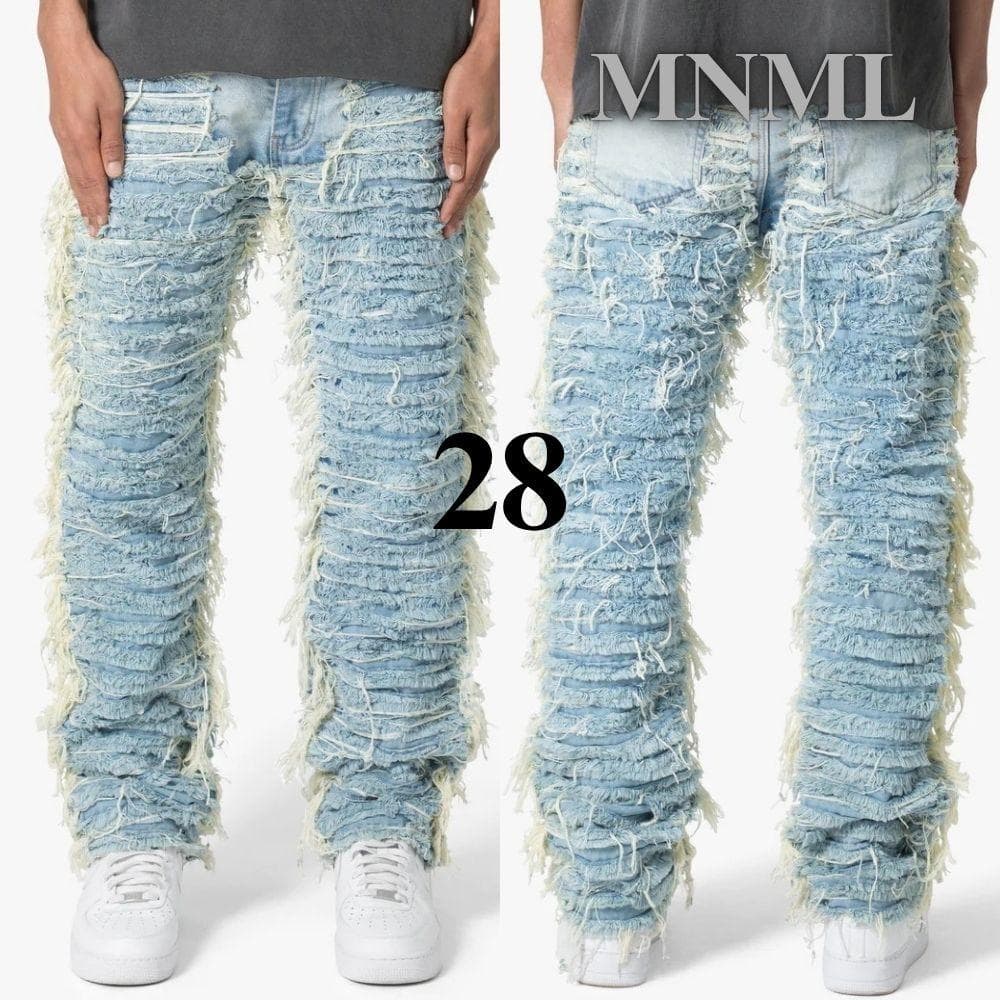 MNML フリンジデザイン デニムパンツ 28