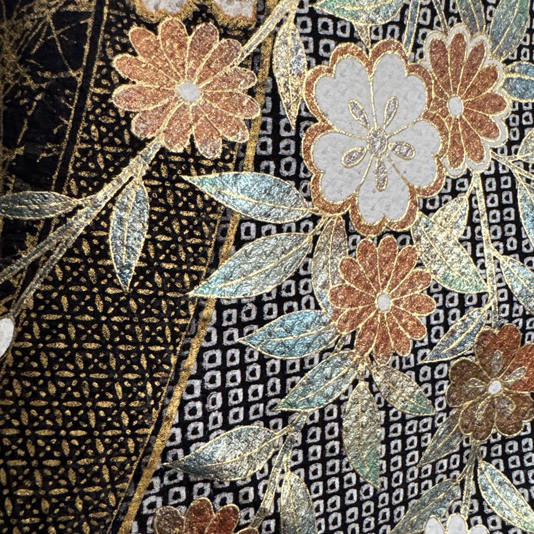 振袖フルセット(7点)・古典柄・総絞り・御所車・金駒刺繍