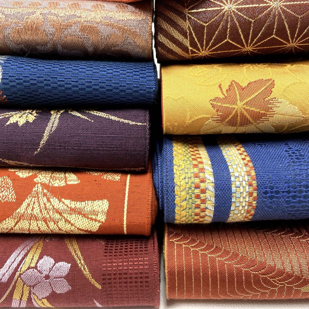 75半幅帯 小袋帯 10本まとめ売り 大人色 和装小物 着物
