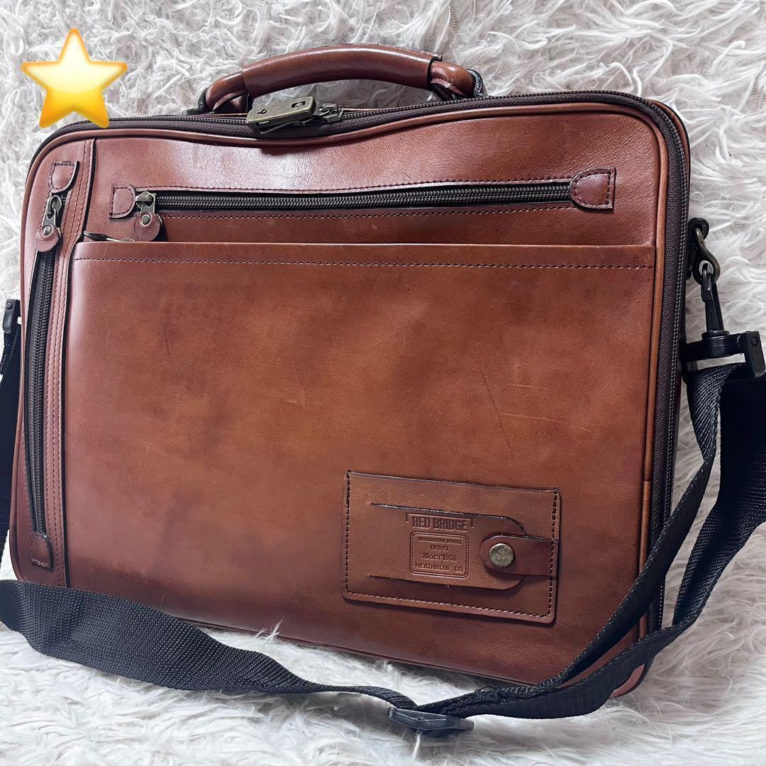 RED BRIDGE 2way 本革 鍵付きブリーフケース ビジネスバッグ A4