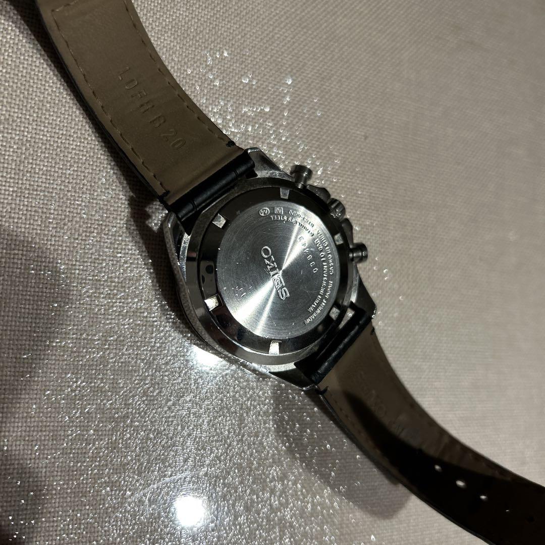 SEIKO クロノグラフ ブラック レザー SEIKO クロノグラフ ブラックレザー - メルカリ
