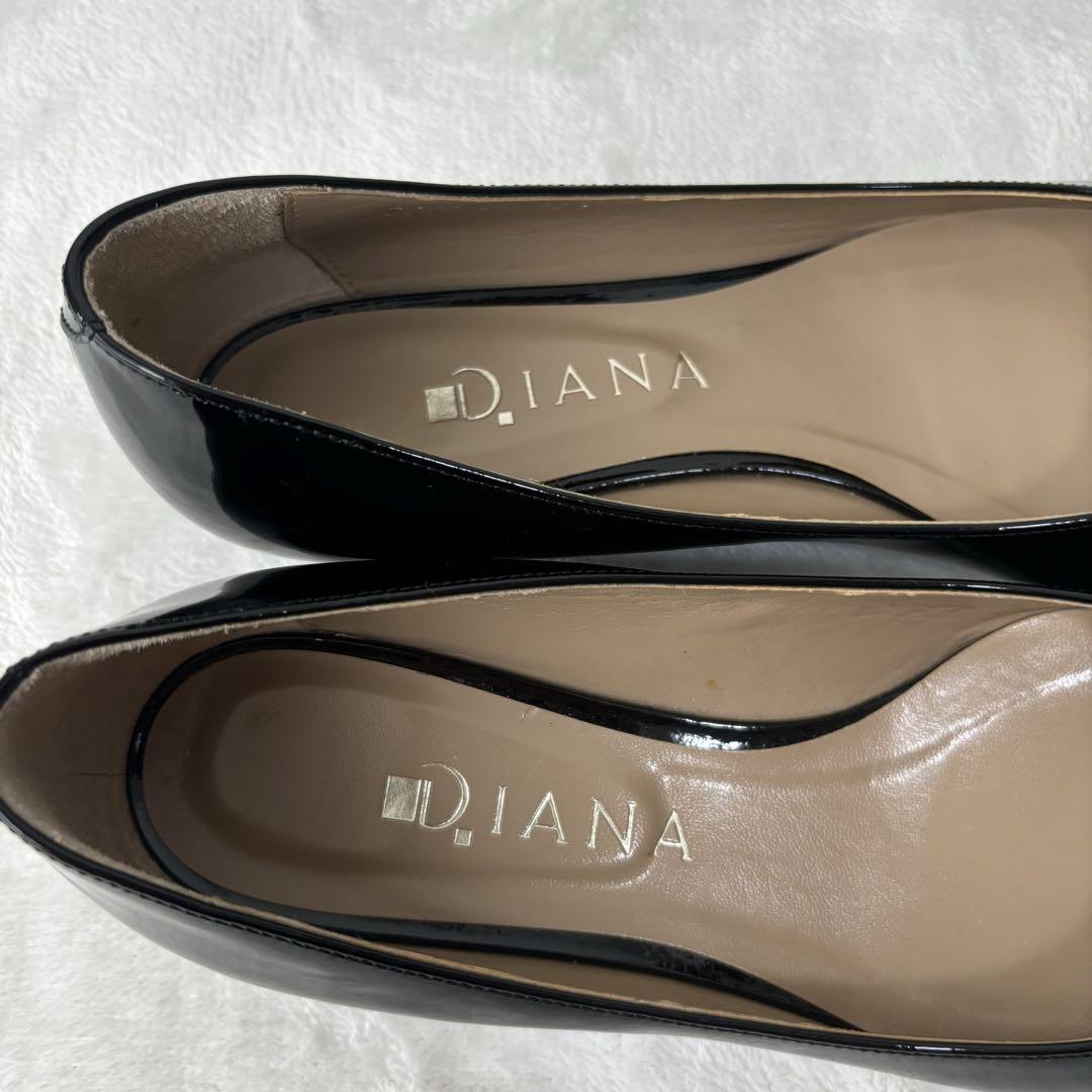 ✨極美品✨DIANA ダイアナ パンプス フラット　エナメル　リボン　23.5㎝