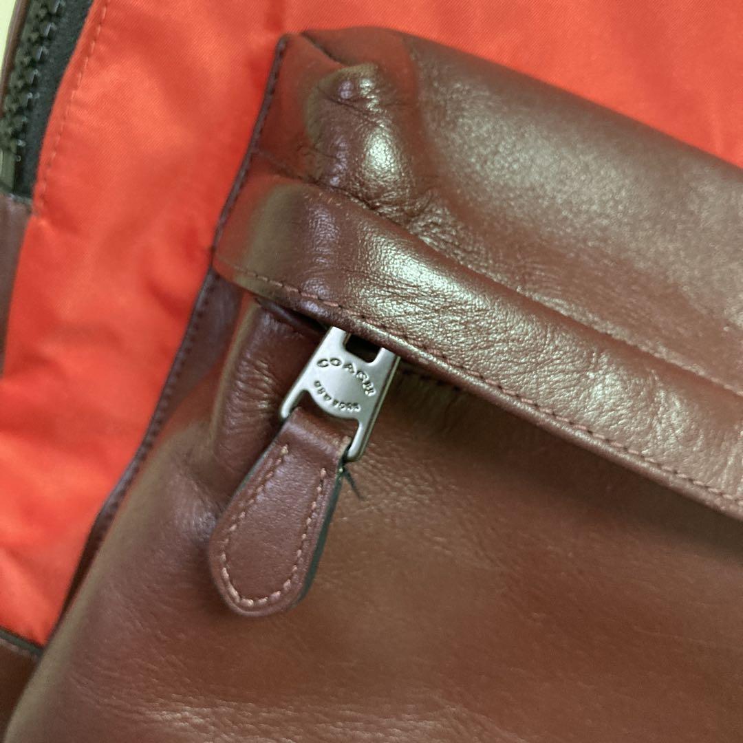コーチCOACH リュック バックパック 大容量 used 赤マルチ