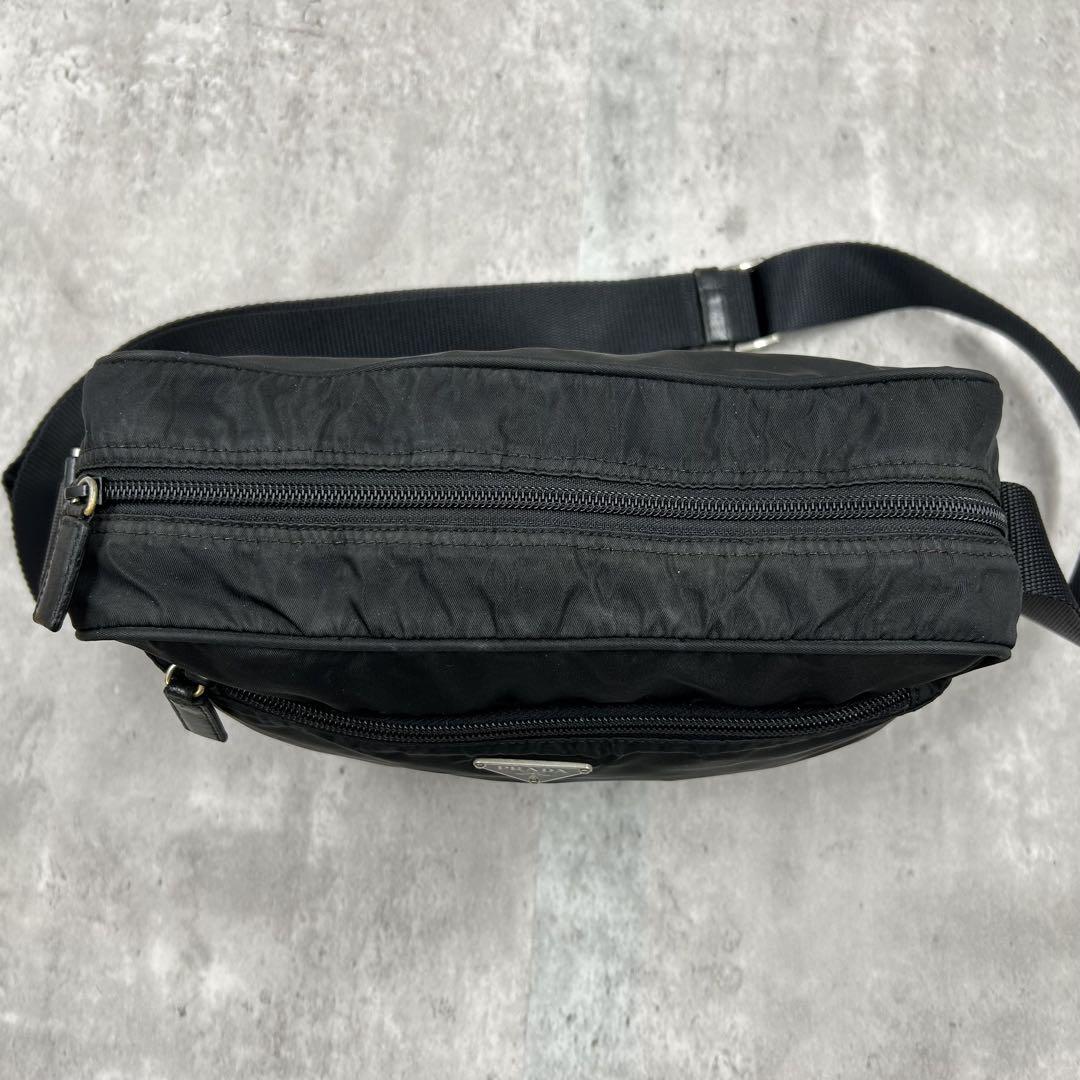 【良品】 プラダ PRADA カメラバッグ 2way ポシェット テスート ネロ