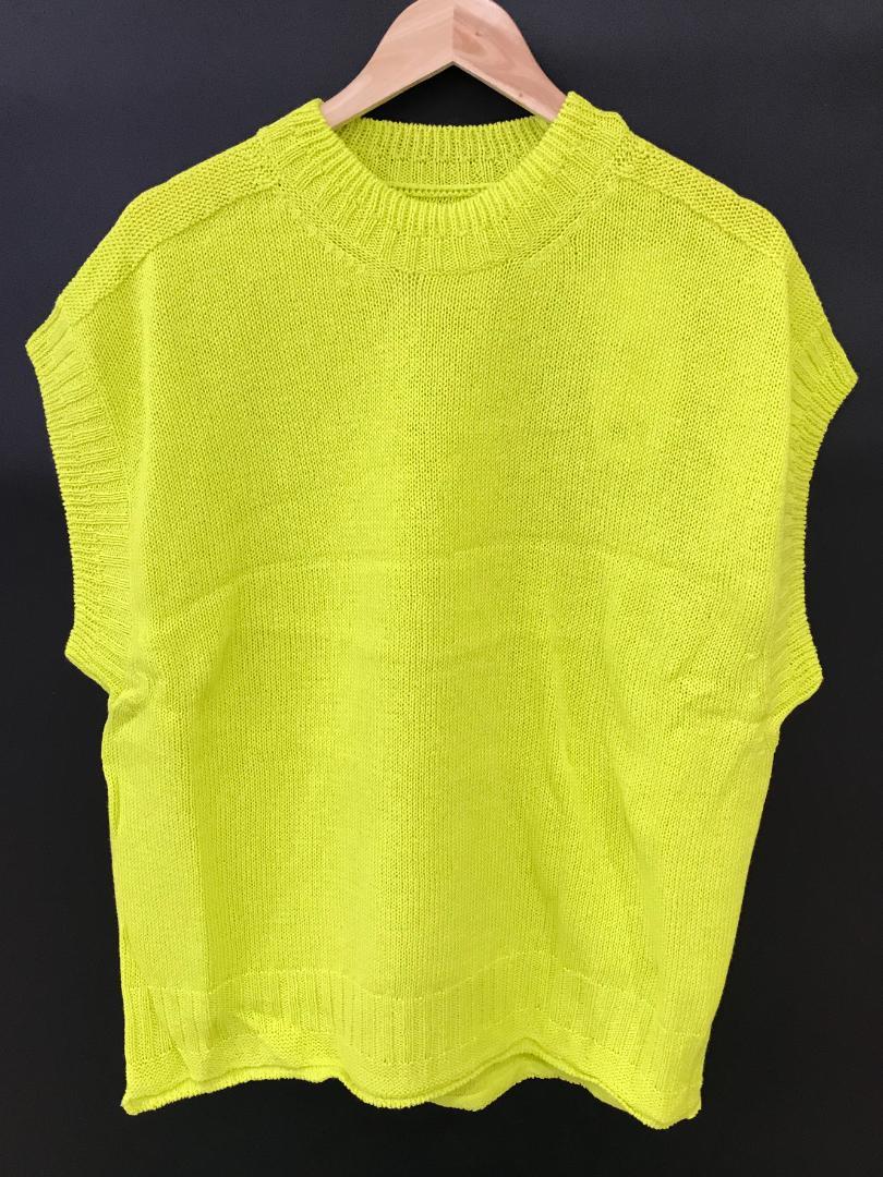 【未使用・タグ付】INNAT COTTON GUERNSEY VEST F