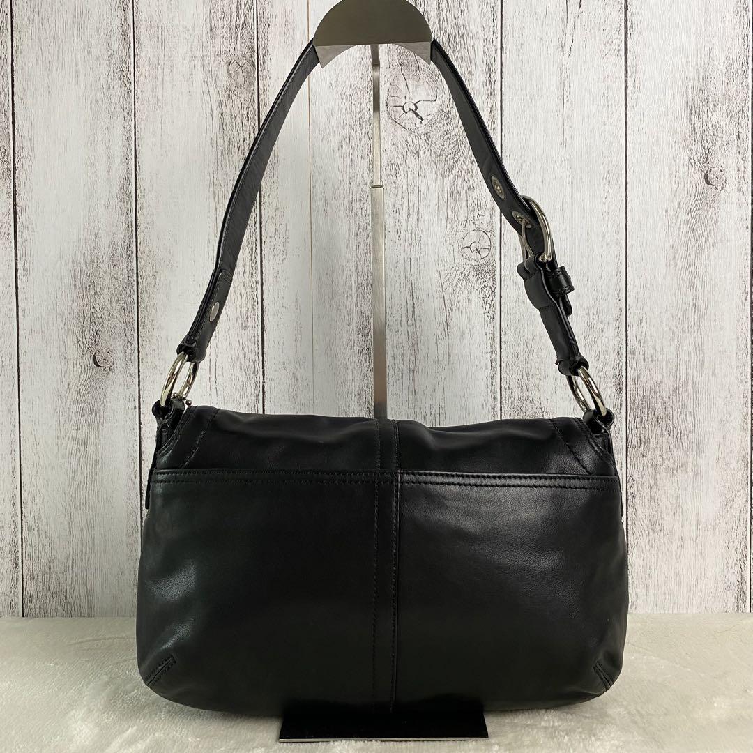 コーチ COACH ショルダーバッグ　オールレザー ソーホー 美品☆希少】コーチ ソーホー オールレザー ブラック ショルダー
