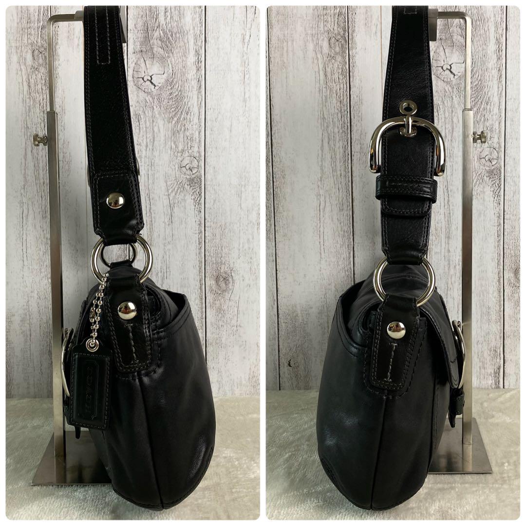 コーチ COACH ショルダーバッグ　オールレザー ソーホー 美品☆希少】コーチ ソーホー オールレザー ブラック ショルダー