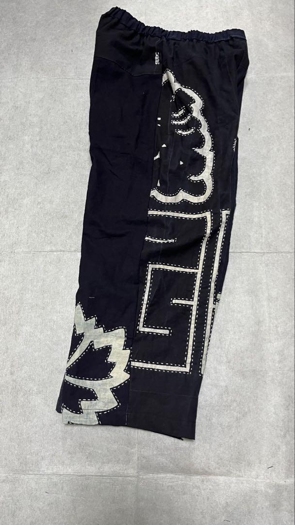 ワイドパンツ 刺し子