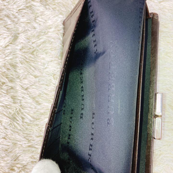 美品 ノバチェック がま口 レザー×キャンバス j5AC1-m52692374463 BURBERRY 長財布 定番通販