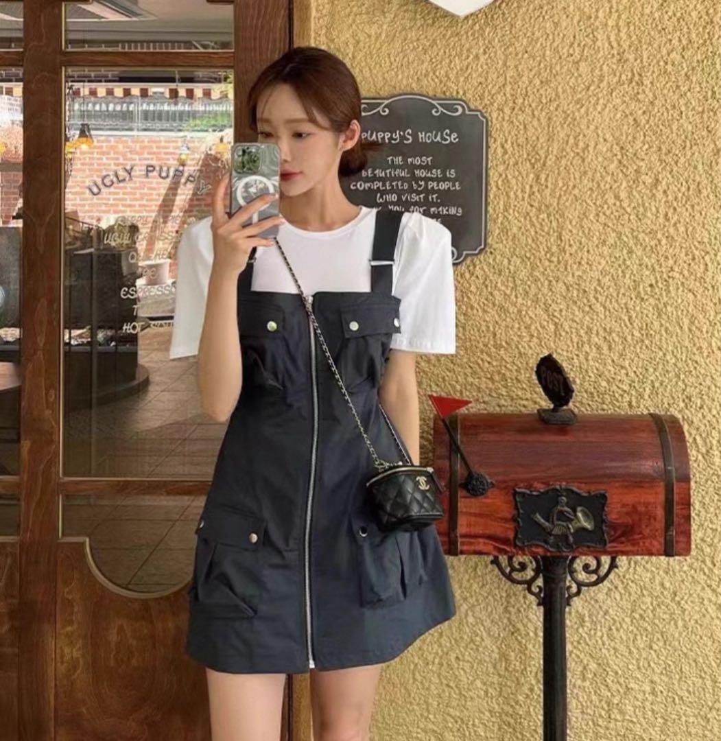 ジップ　カーゴ　ワンピース　zara qung cygne bibiy
