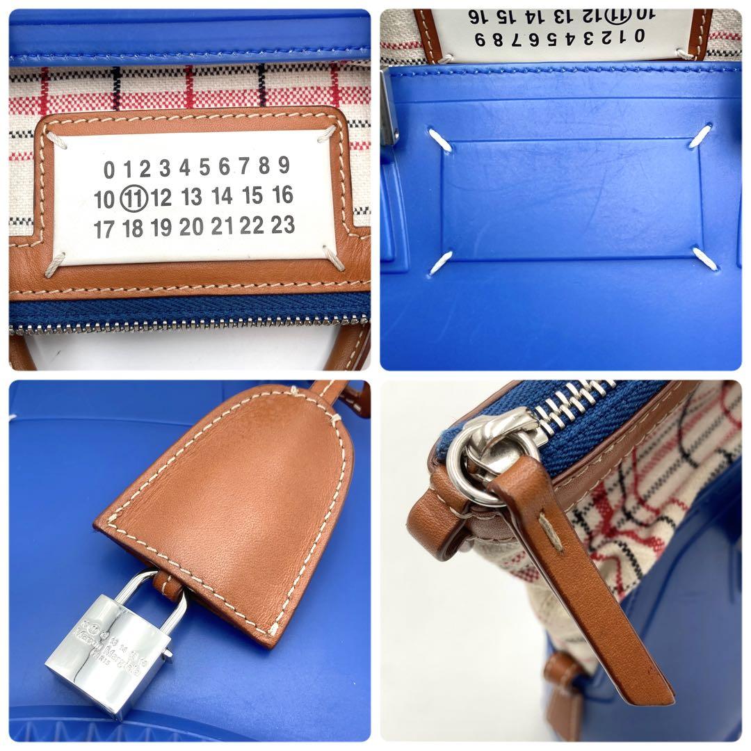 美品✨ メゾンマルジェラ 5AC バッグ 2way ラバー 青 チェック