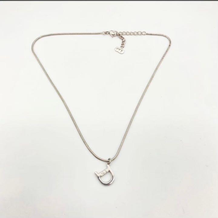 わずユニセ 希少 ロゴトップ シルバー ネックレス NJu14-m52701274720 90s Christian Dior ⑽ックスに