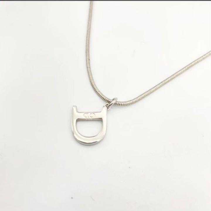 わずユニセ 希少 ロゴトップ シルバー ネックレス NJu14-m52701274720 90s Christian Dior ⑽ックスに